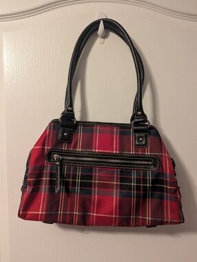 Chaps Plaid Leather Shoulder Bag Mini Purse Y2K 90s Style Handbag Preppy Punk